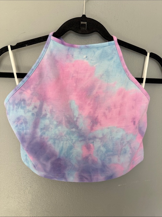 Tops - Women’s Y2K Hippie Festival Boho Pastel Tie-Dye Halter Crop Top Size Medium